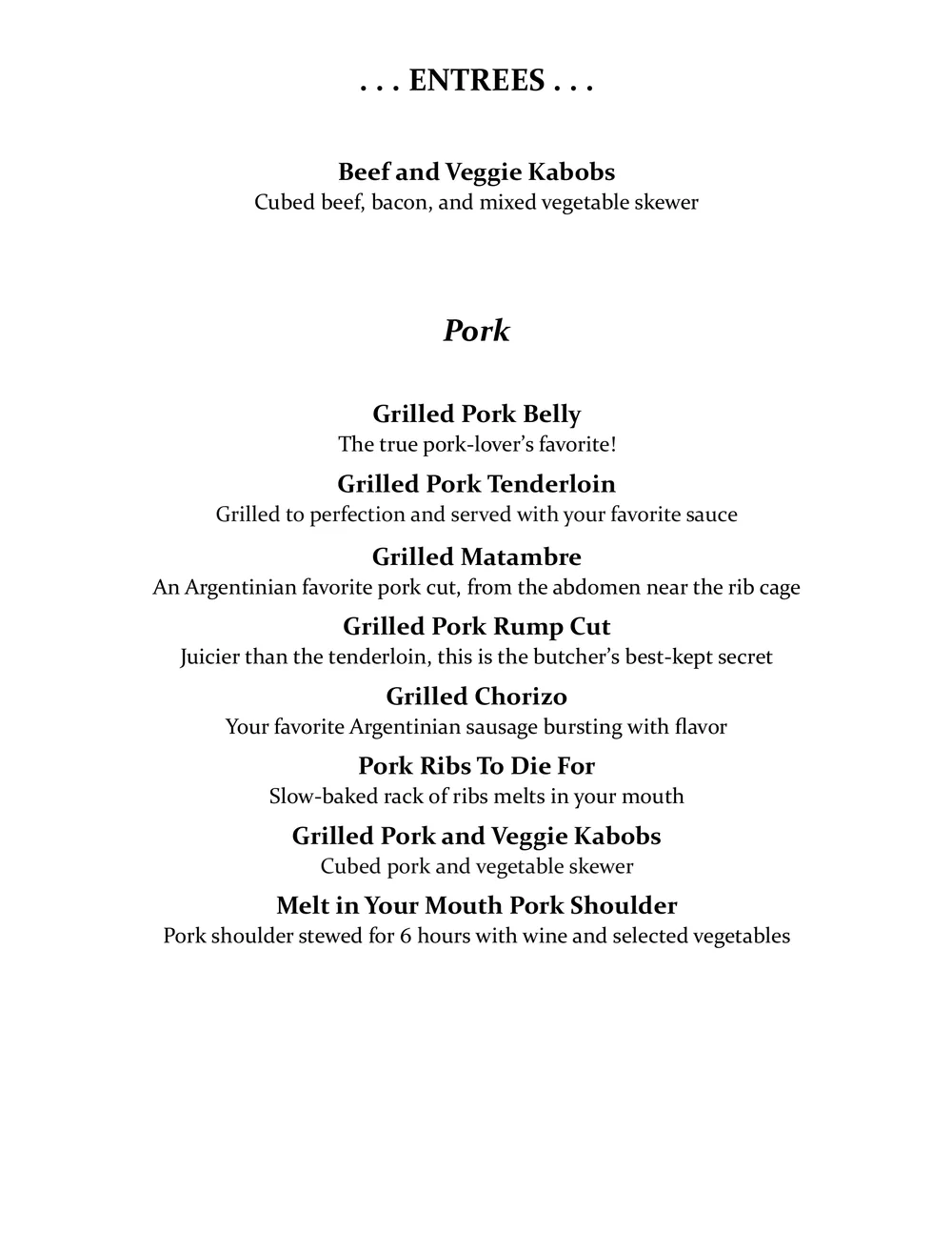 Grill Master Tamarindo menu, page 4