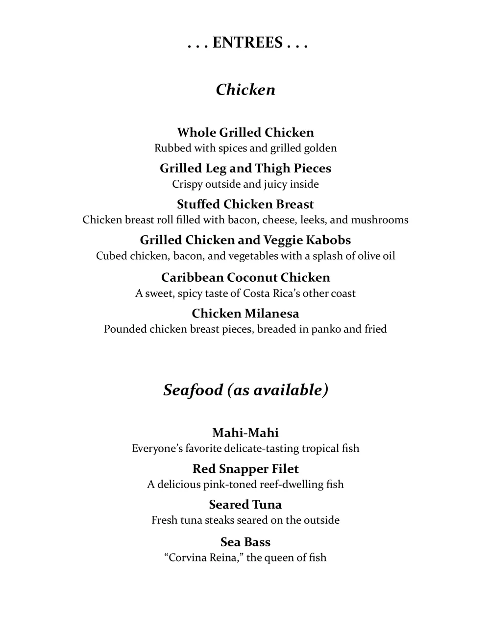 Grill Master Tamarindo menu, page 5