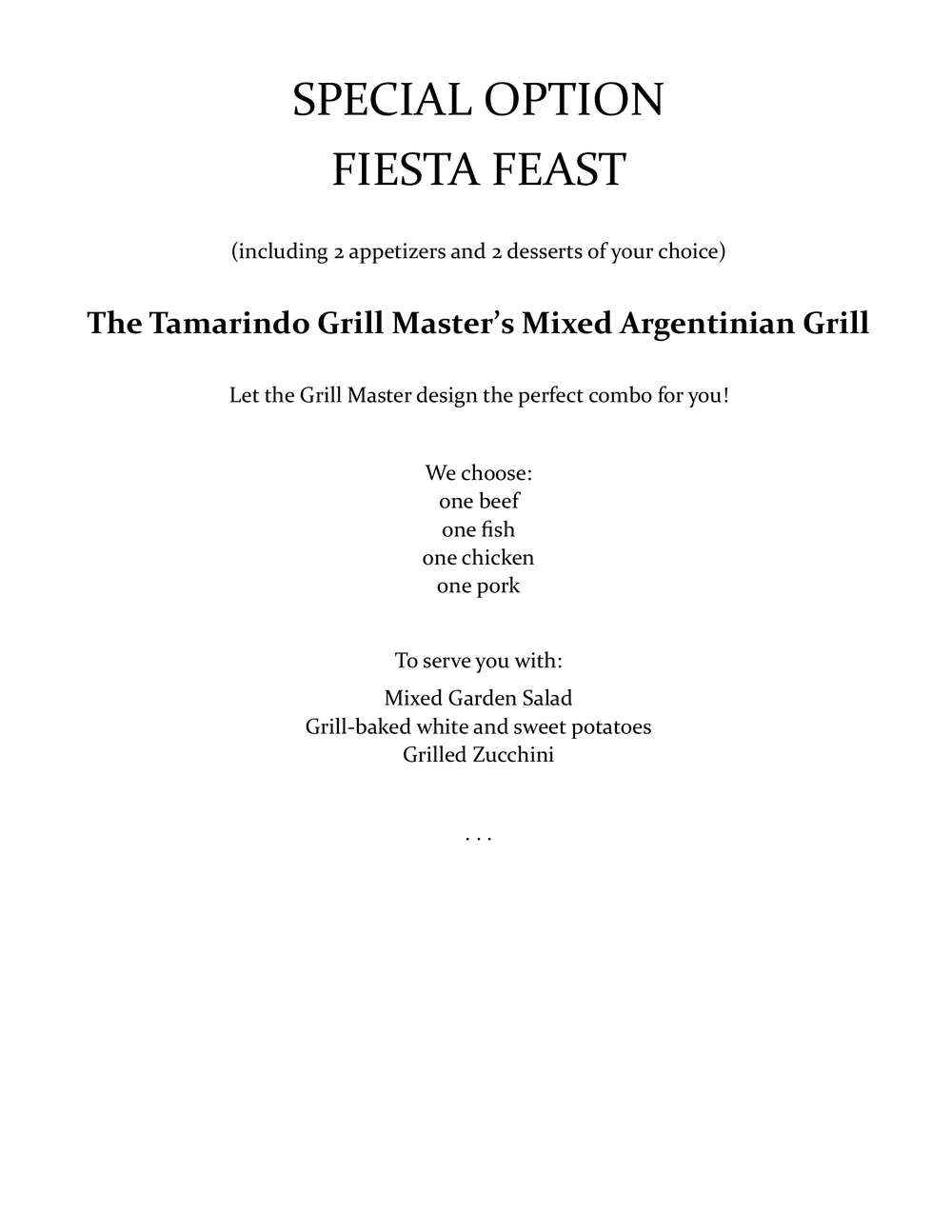 Grill Master Tamarindo menu, page 14